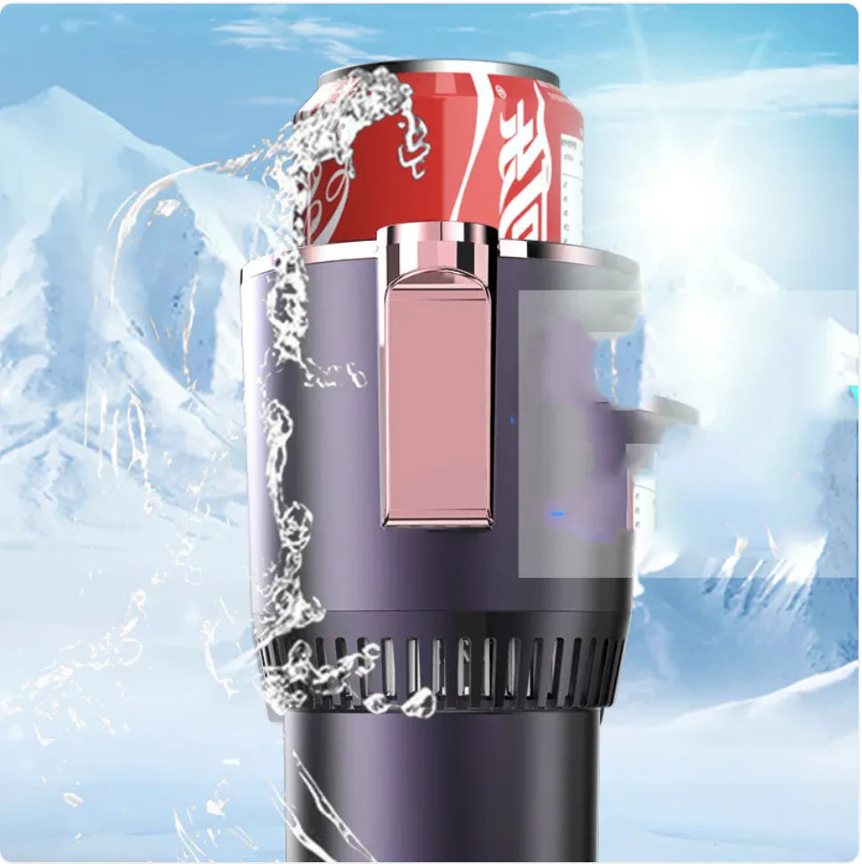 2-in-1 Car Cup Holder with Heating & Cooling, Digital Temperature Display